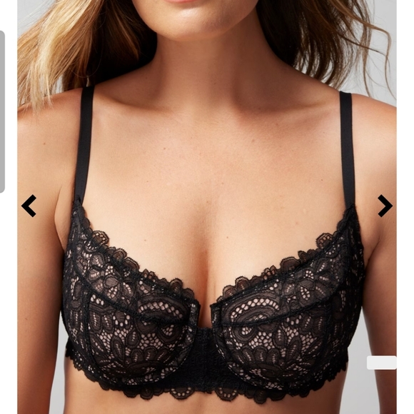 SOMA  Unlined Lace Balconette Bra 38G Black - Picture 1 of 3